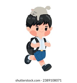 Kid Girl student with backpack education concept