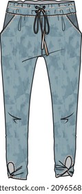 KID GIRLS BOTTOM WEAR BALLET JOGGERS VECTOR SKETCH