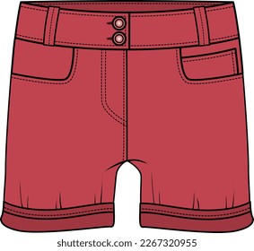 KID GIRLS BOTTOM WEAR SHORTS VECTOR