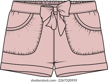 KID GIRLS BOTTOM WEAR SHORTS VECTOR