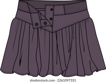 KID GIRLS BOTTOM WEAR SKIRT VECTOR