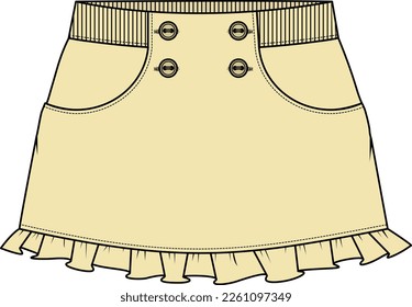 KID GIRLS BOTTOM WEAR SKIRT VECTOR