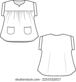 KID GIRLS NEW BORN WEAR  DRESS FASHION FLAT DESIGN VECTOR