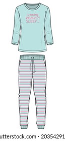 KID GIRLS TEEN GIRLS  WOMEN TEES AND PAJAMA SET VECTOR