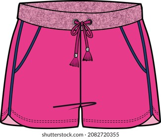 KID GIRLS TEENS BOTTOM WEAR SHORTS KNICKER VECTOR ILLUSTRATION