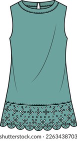 KID GIRLS AND TEENS WEAR SLEEVELESS DRESS