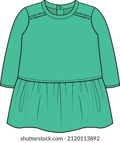 KID GIRLS WEAR DRESS VECTOR SKETCH