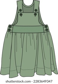 KID GIRLS WEAR SLEEVELESS DRESS VECTOR