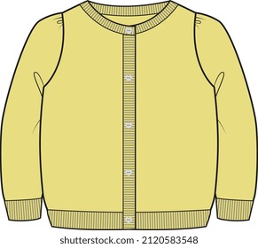 KID GIRLS WEAR SWEATER ILLUSTRATION VECTOR