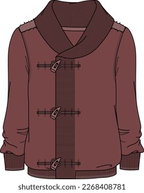 KID GIRLS WEAR TOGGLE CARDIGAN VECTOR