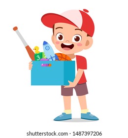 kid give donation vector illustration