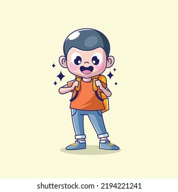 Kid go to school vector illustration
