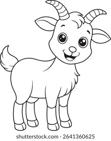 Kid goat coloring page perfect for creative farm animal fun