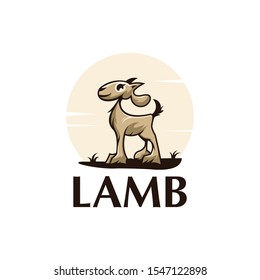 kid goat logo design vector with full color style