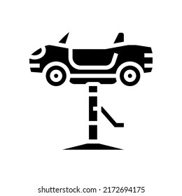 kid haircut chair car glyph icon vector. kid haircut chair car sign. isolated symbol illustration