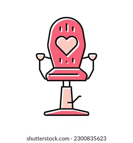 kid haircut chair pink color icon vector. kid haircut chair pink sign. isolated symbol illustration