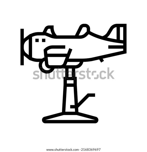 kid haircut\
chair plane line icon vector. kid haircut chair plane sign.\
isolated contour symbol black\
illustration