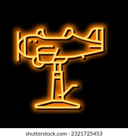 kid haircut chair plane neon light sign vector. kid haircut chair plane illustration