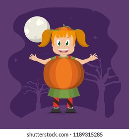 Kid in halloween cartoon