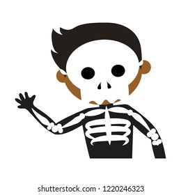 Kid with halloween costume