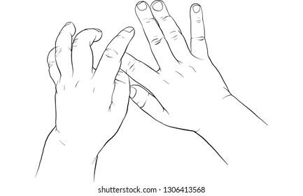 kid hand holding jigsaw vector