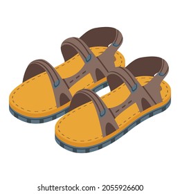 Kid hand made sandals icon. Isometric of kid hand made sandals vector icon for web design isolated on white background