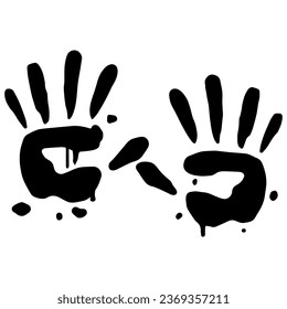 Kid Hand Paint Prints Playful Vector Art