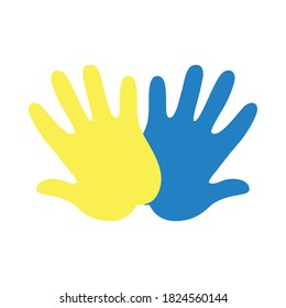 icono de manos de niño sobre fondo blanco, estilo plano, ilustración vectorial