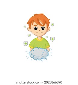 A Kid Handwashing Illustration Vector