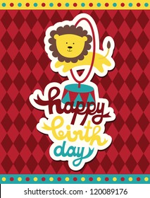 kid happy birthday card design. vector illustration