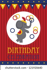 kid happy birthday card design. vector illustration