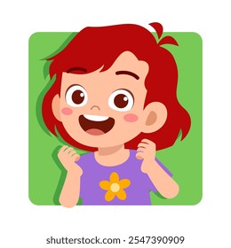 kid happy smile greet and waving hand