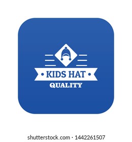 Kid hat icon blue vector isolated on white background