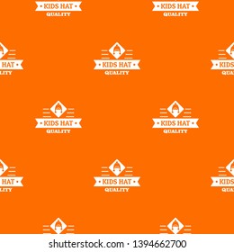 Kid hat pattern vector orange for any web design best