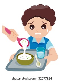 Kid Hating Canteen Food - Vector