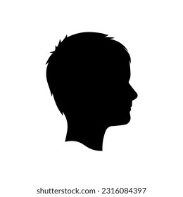 Kid head silhouette side view