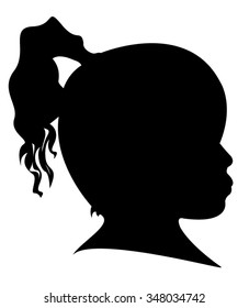 kid head silhouette vector