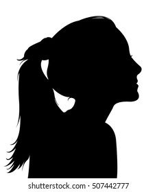 kid head silhouette vector