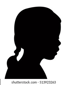 Kid Head Silhouette Vector