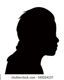 kid head silhouette vector