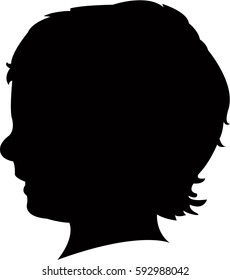 a kid head silhouette vector
