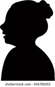 a kid head silhouette vector