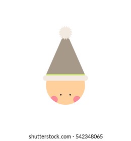 kid head Vector illustration kid wearing Santa hat