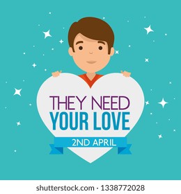 kid with heart and autism message campaign