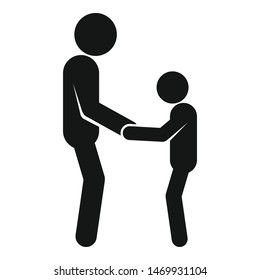 Kid help senior man icon. Simple illustration of kid help senior man vector icon for web design isolated on white background