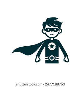 kid hero amazing logo vector illustration template design