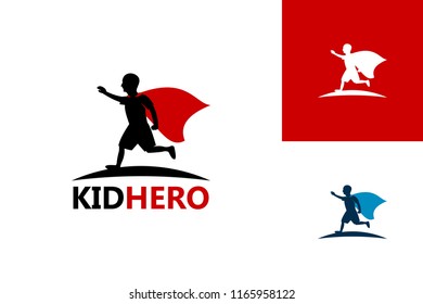 Kid Hero Logo Template Design Vector, Emblem, Design Concept, Creative Symbol, Icon