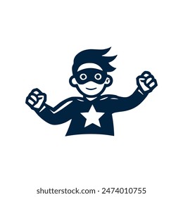 diseño de Plantilla de Ilustración vectorial de logo kid heroes