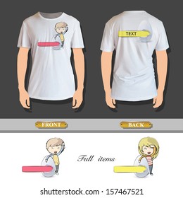 Kid holding an egg. Vector design.. 