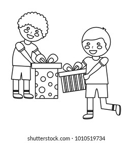 kid holding gift box icon image 